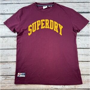 Superdry T-Shirt Men's‎ Medium Textured Logo Short Sleeve Crewneck Cotton